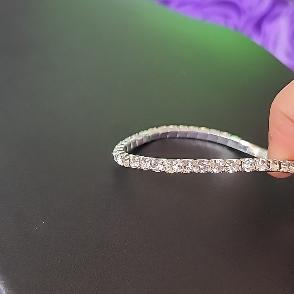 Rhinestone STREACH bracelet VINTAGE STYLE - Picture 2 of 7